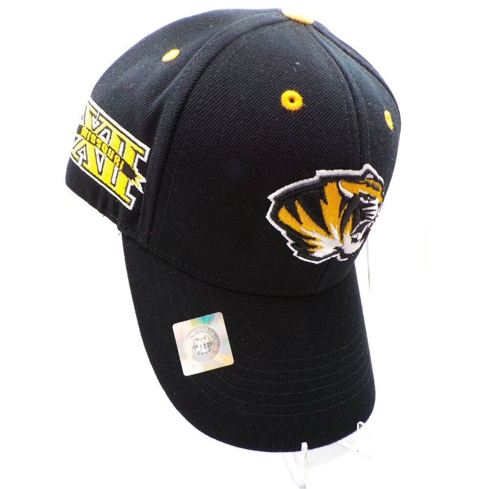 Men's Top of the World Missouri Tigers Black 3D Embroidered Baseball Cap